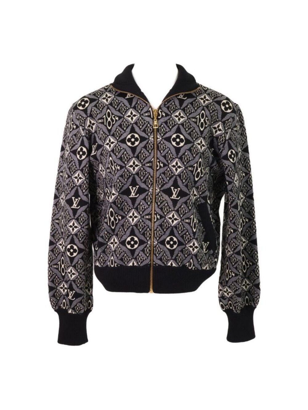 Louis Vuitton Monogram Zip Up Knit Sweater XS